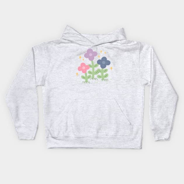 Bisexual Pride Flowers Kids Hoodie by Niamh Smith Illustrations